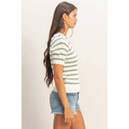 Tara Scallop Edge Puff Sleeve Top