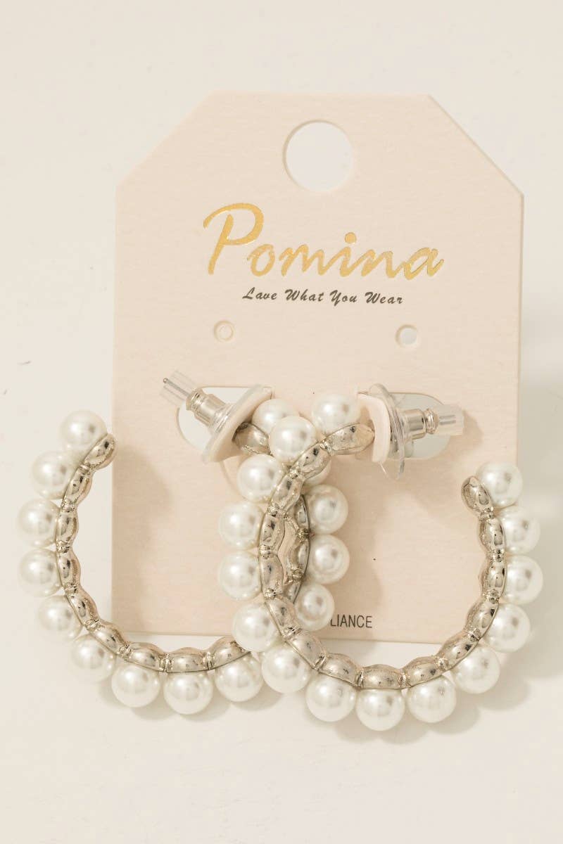 Clara Pearl Hoop Earrings