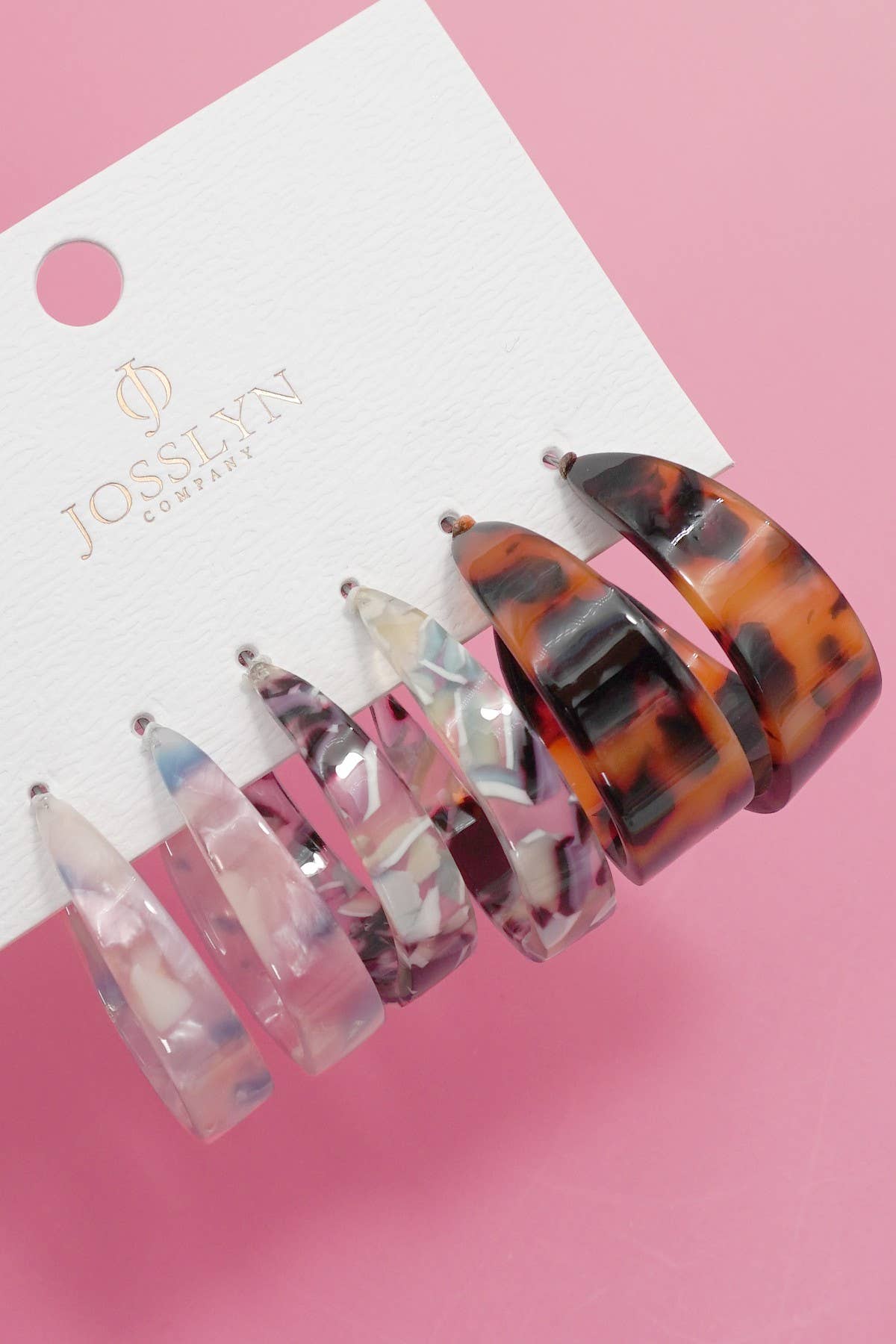 ACRYLIC HOOP TRIO EARRINGS