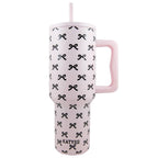 Black & Pink Mini Coquette Bows Tumbler