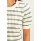 Tara Scallop Edge Puff Sleeve Top