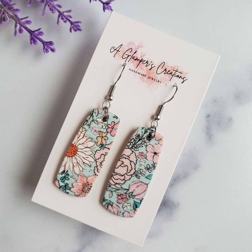 Floral Leather Earrings