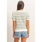 Tara Scallop Edge Puff Sleeve Top