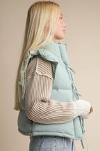 Bow Ruffle Puffer Vest