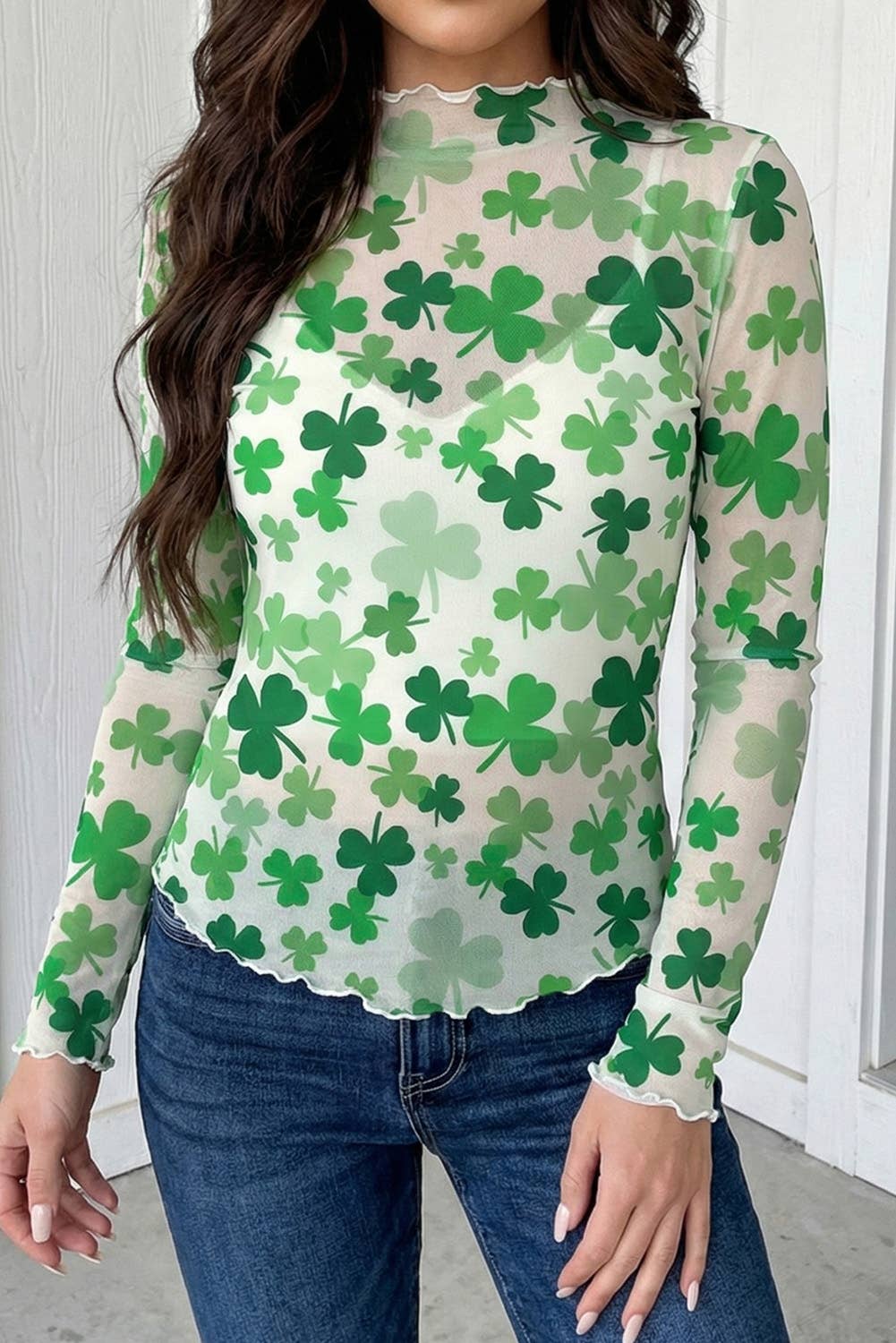 Shamrock Mesh St. Patrick's Day Top