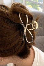 Gold Metal Bow Claw Clip