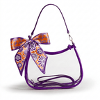 Clemson Tigers Sara Clear Purse with Skinny Scarf