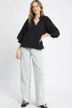 Sarah Scallop Hem Top