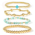 TURQ CROSS BEADED BRACELET