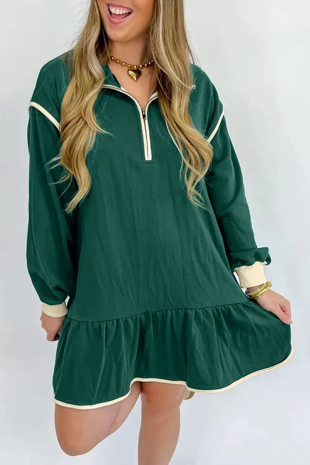 Evergreen Ruffle Dress