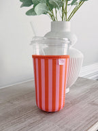 Coffee Cup Cover - Pink & Orange