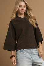 Clara Textured V-Neck Top