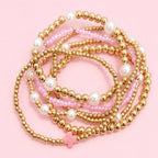 CROSS BEADED BRACELET- Pink or Turquoise
