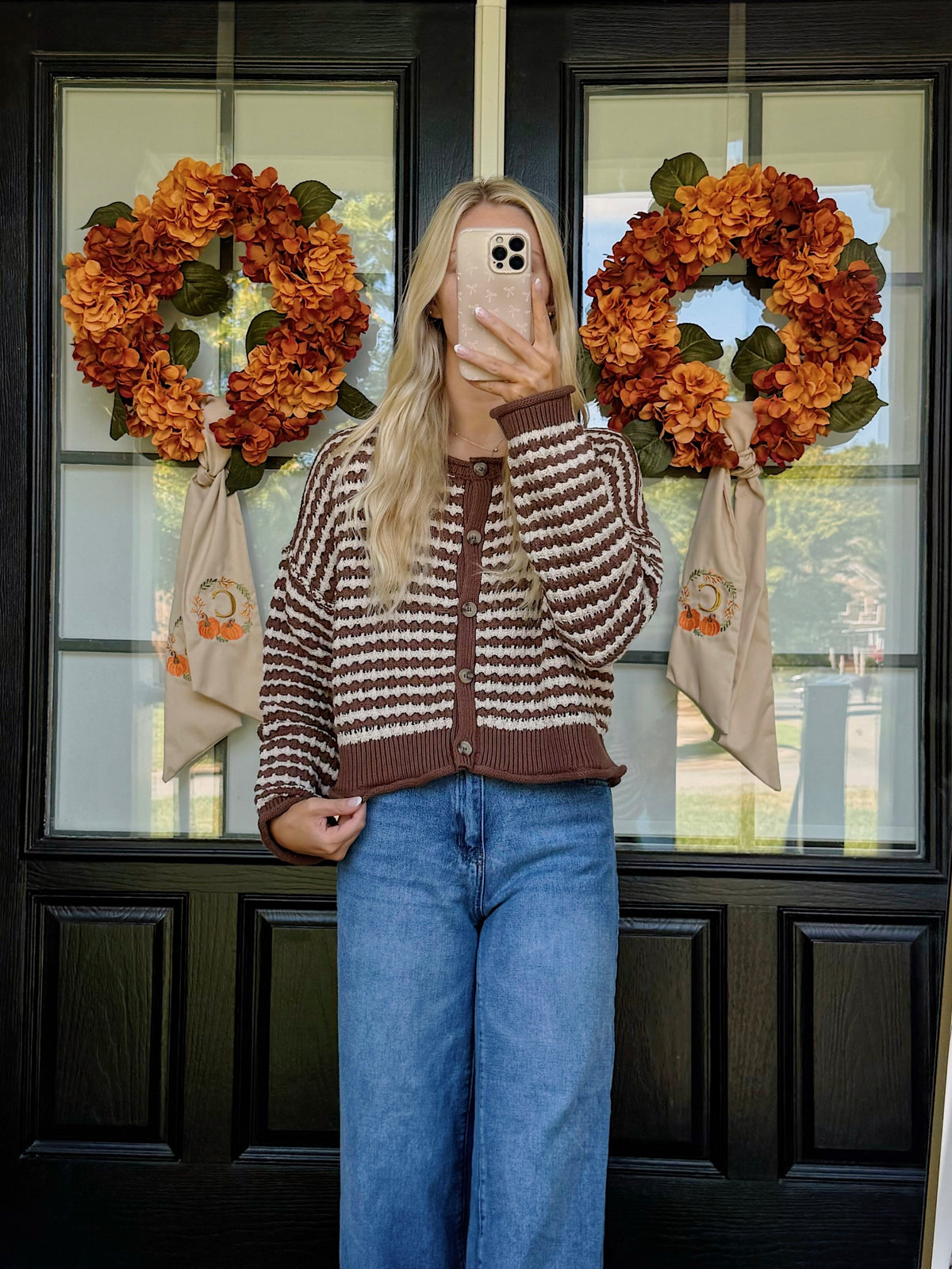 CROCHET KNIT BUTTON CARDIGAN
