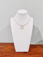 Pearl Beaded Heart Charm necklace