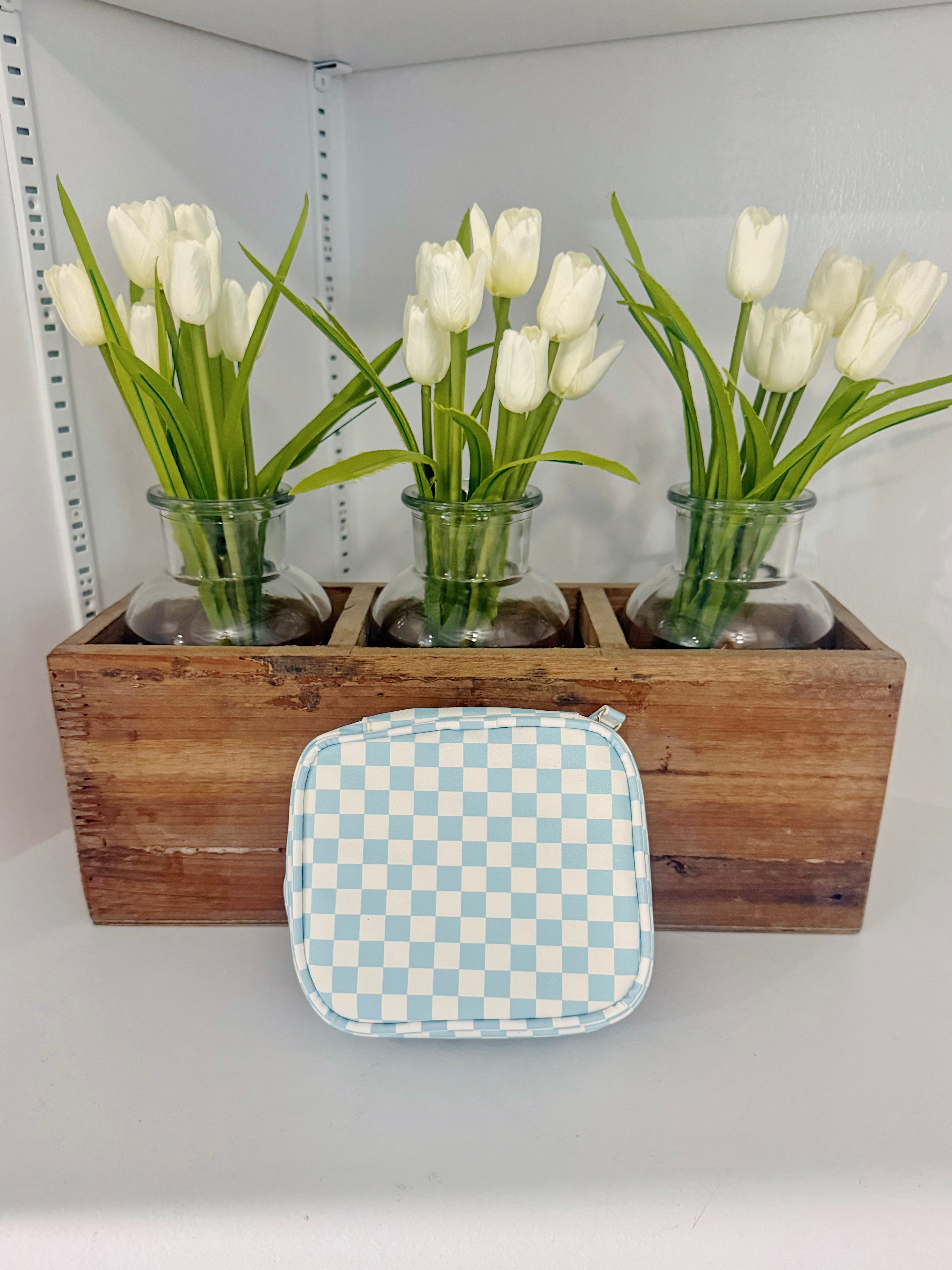 CHECKER GINGHAM COSMETIC BAG