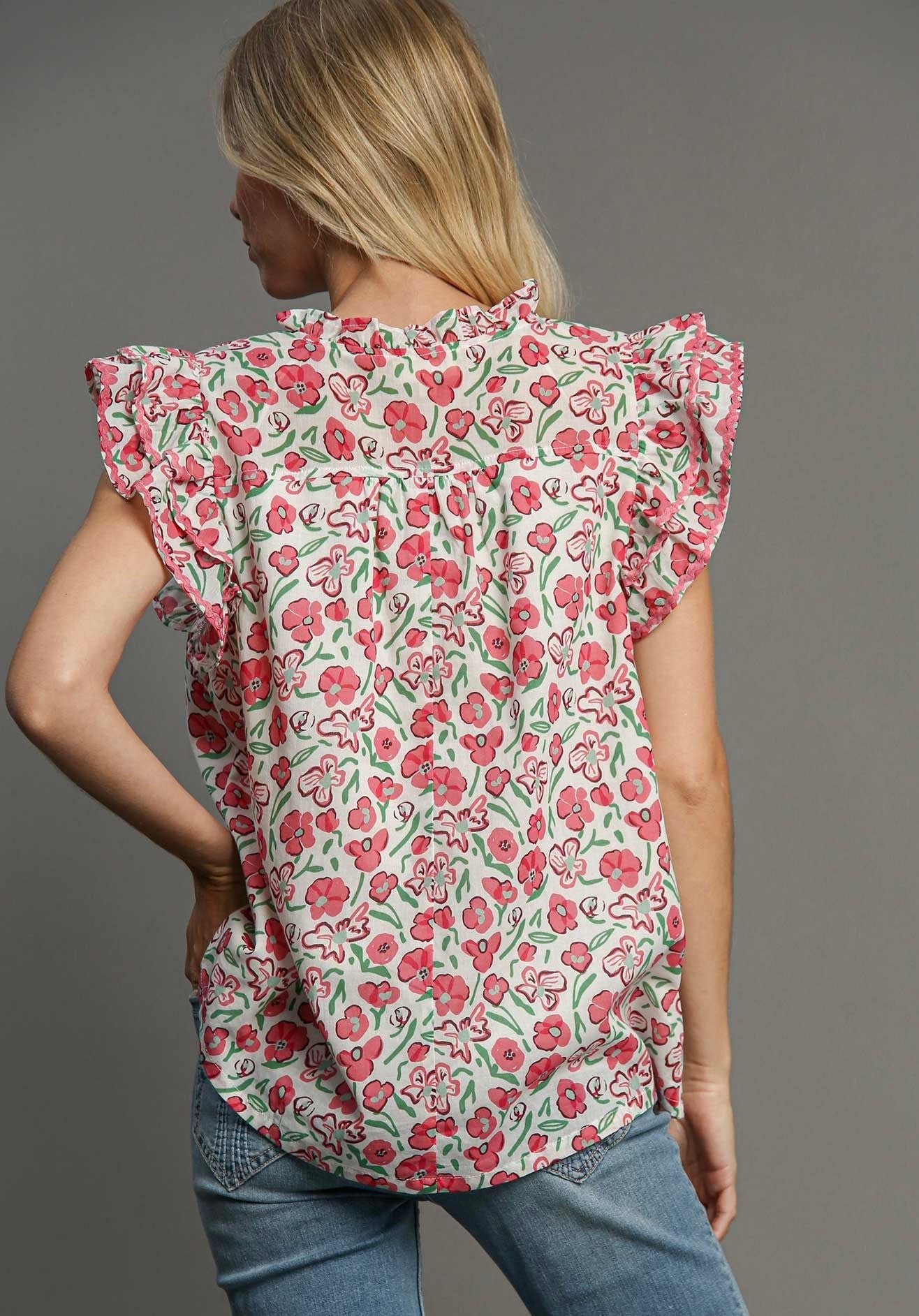 Quinn Floral Ruffle Top