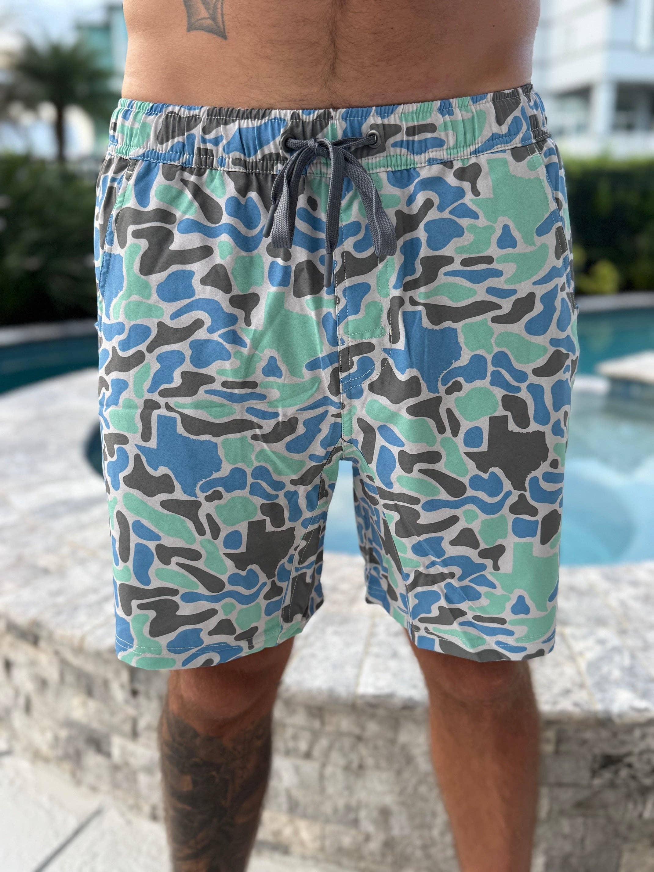 Coastal Camo Athletic Shorts