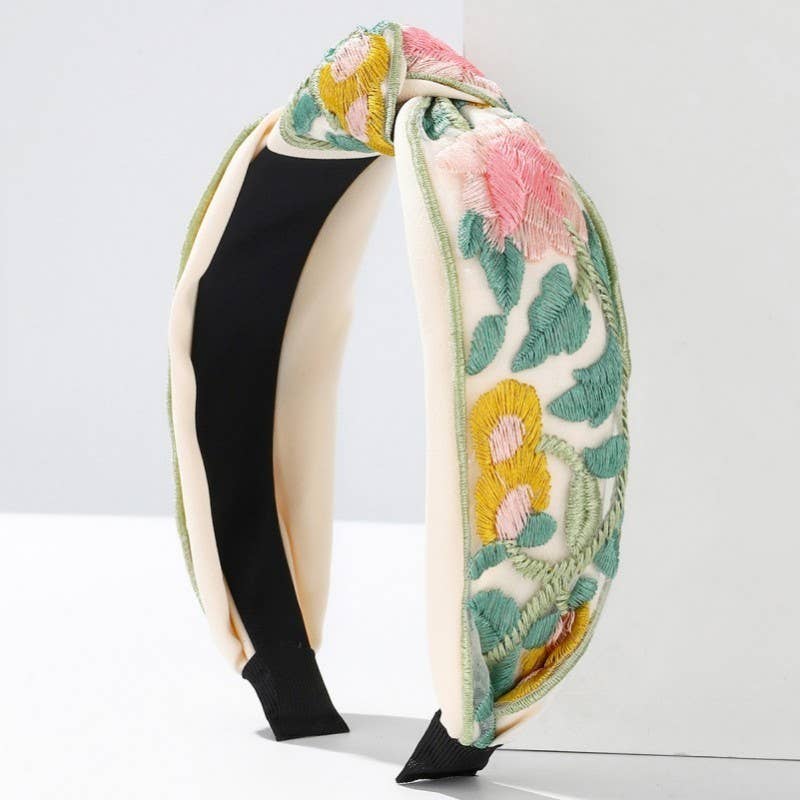 YELLOW COTTAGE EMBROIDERY HEADBAND
