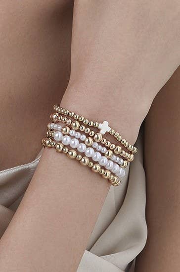 MULTI BALL PEARL CHAIN BRACELET