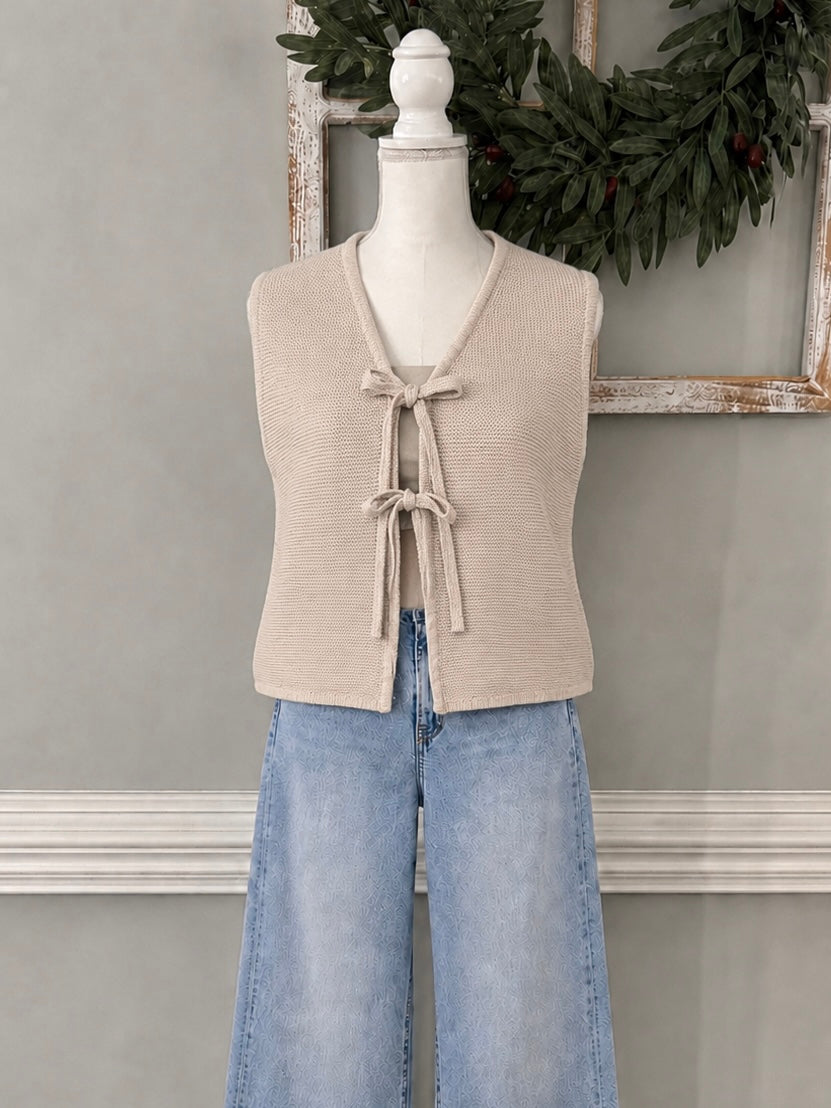 Lisa Tie Front Sweater Vest