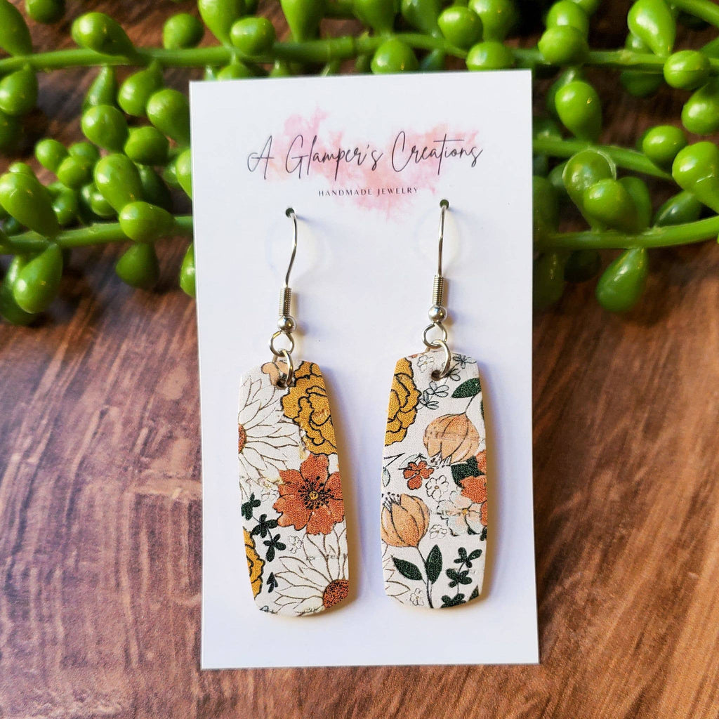 Floral Leather Earrings