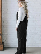 Pocketed Corduroy Overalls