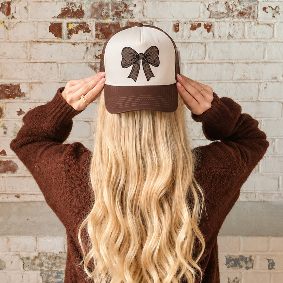 Checkered Bow Trucker Hat