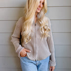 WASHED ZIP UP SWEATER