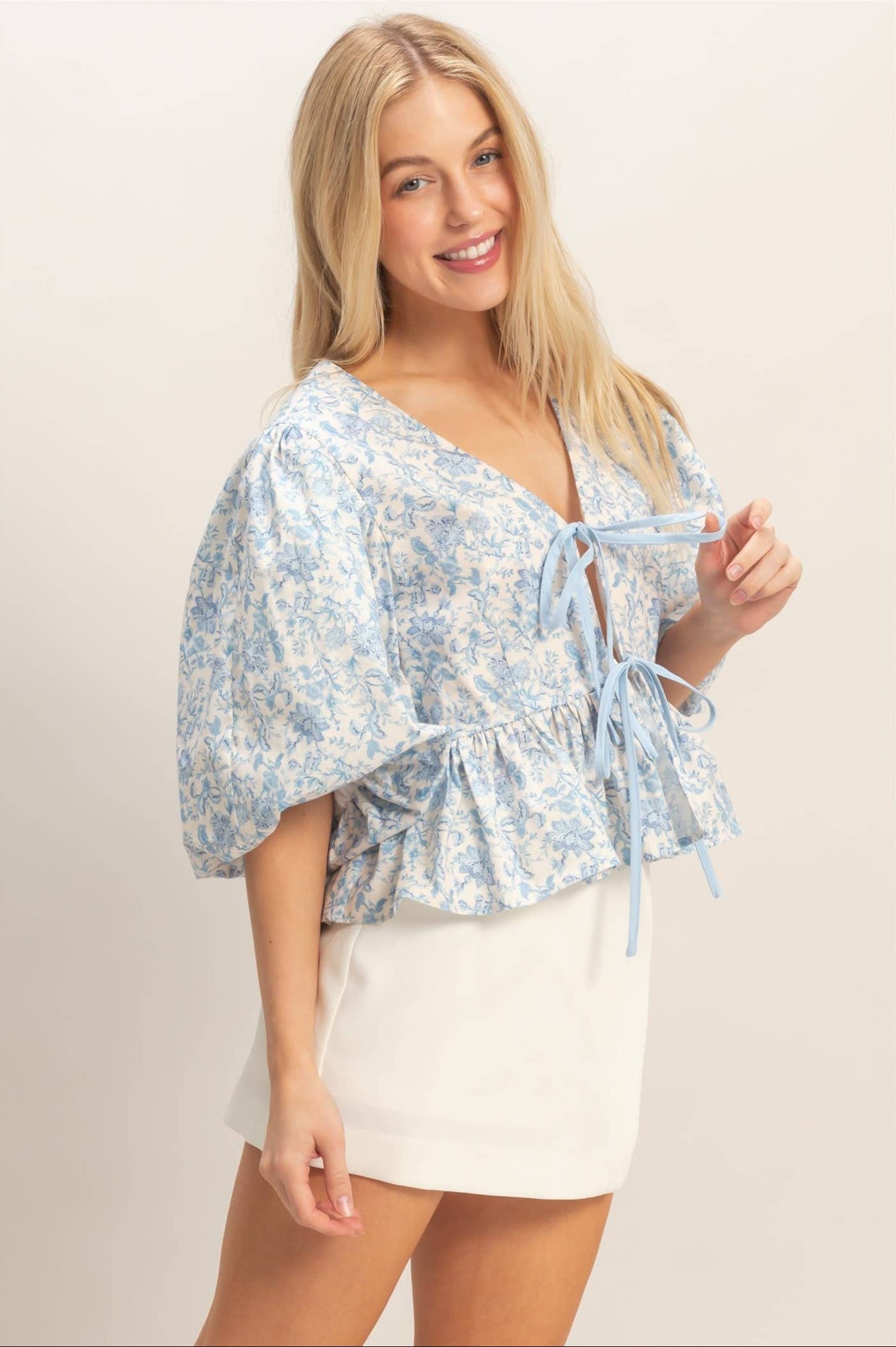 Reece Floral Tie-Front Top