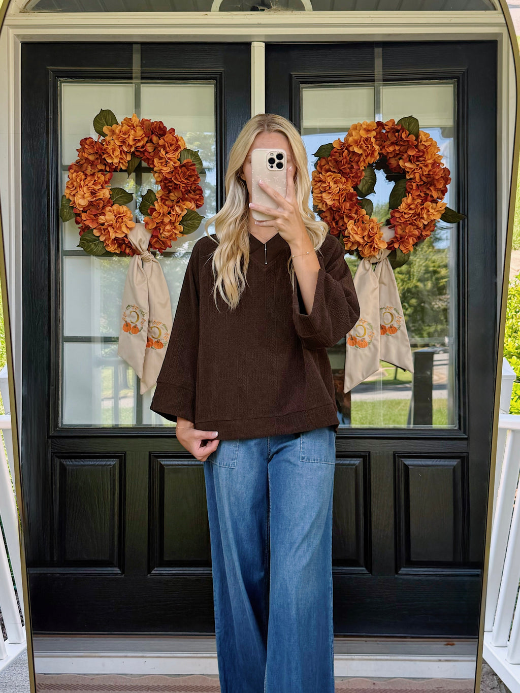 Clara Textured V-Neck Top