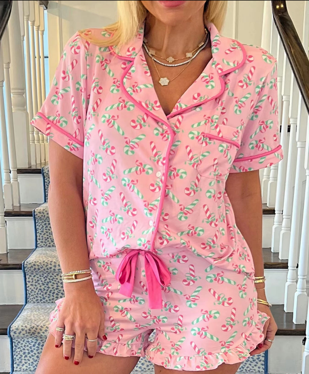 Christmas Pajama Set - Pink