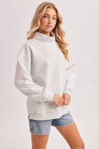 ANNA MOCK NECK PULLOVER