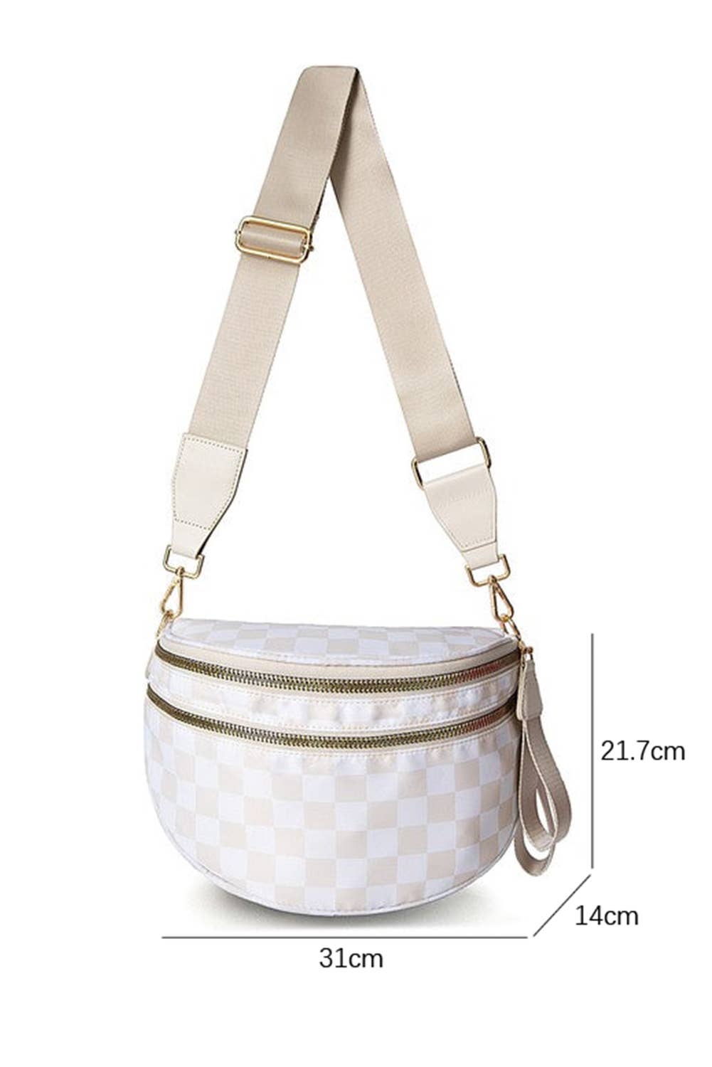 Checkered Print Crossbody Bag