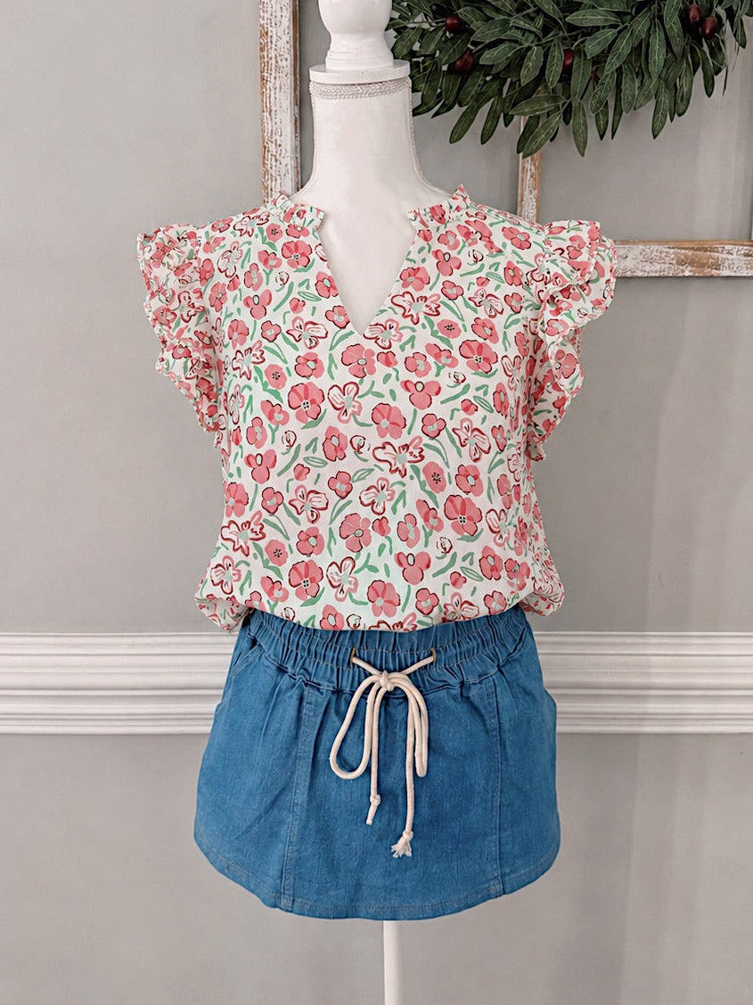Quinn Floral Ruffle Top
