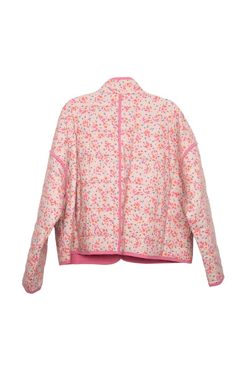 Pink Dainty Floral Quilted Jacket
