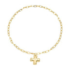 SMALL HAMMERED CROSS NECKLACE