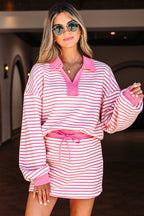 Pink Stripe Skort 2pcs Outfit