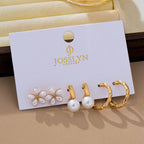 Pearl & Floral Earring Set