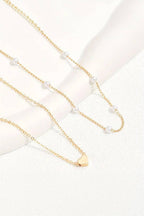 Heart and Pearl 2pcs Layered Necklace