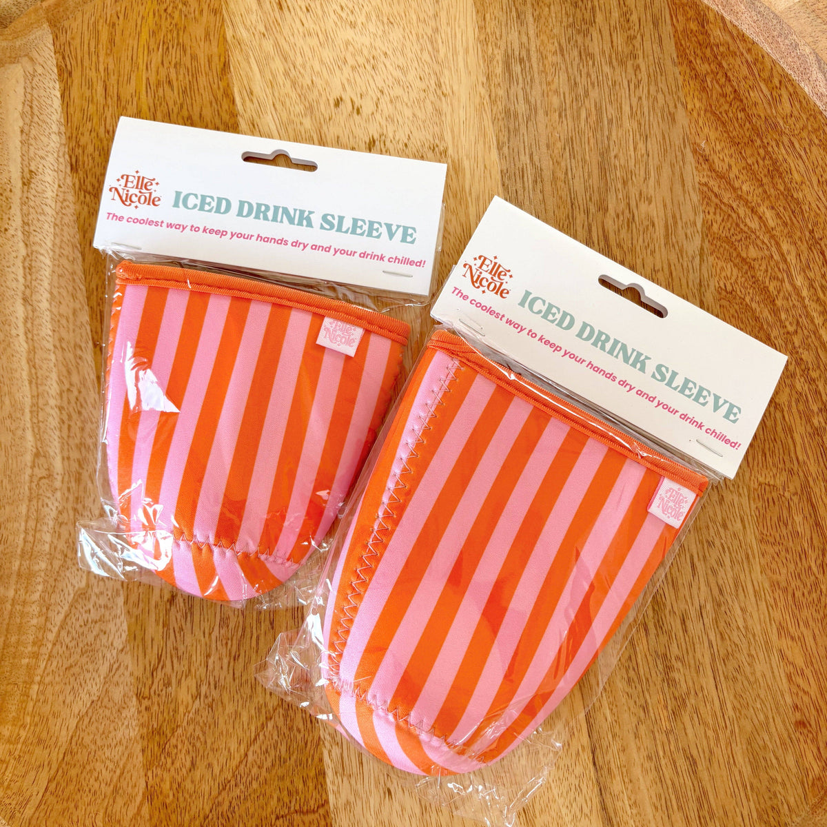Coffee Cup Cover - Pink & Orange