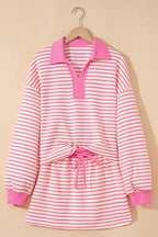Pink Stripe Skort 2pcs Outfit