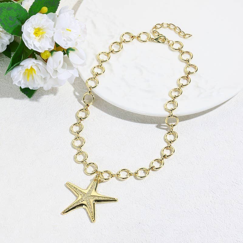 PUFFY STAR CHUNKY NECKLACE
