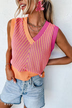 Chevron V Neck Sweater Vest