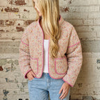 Pink Dainty Floral Quilted Jacket