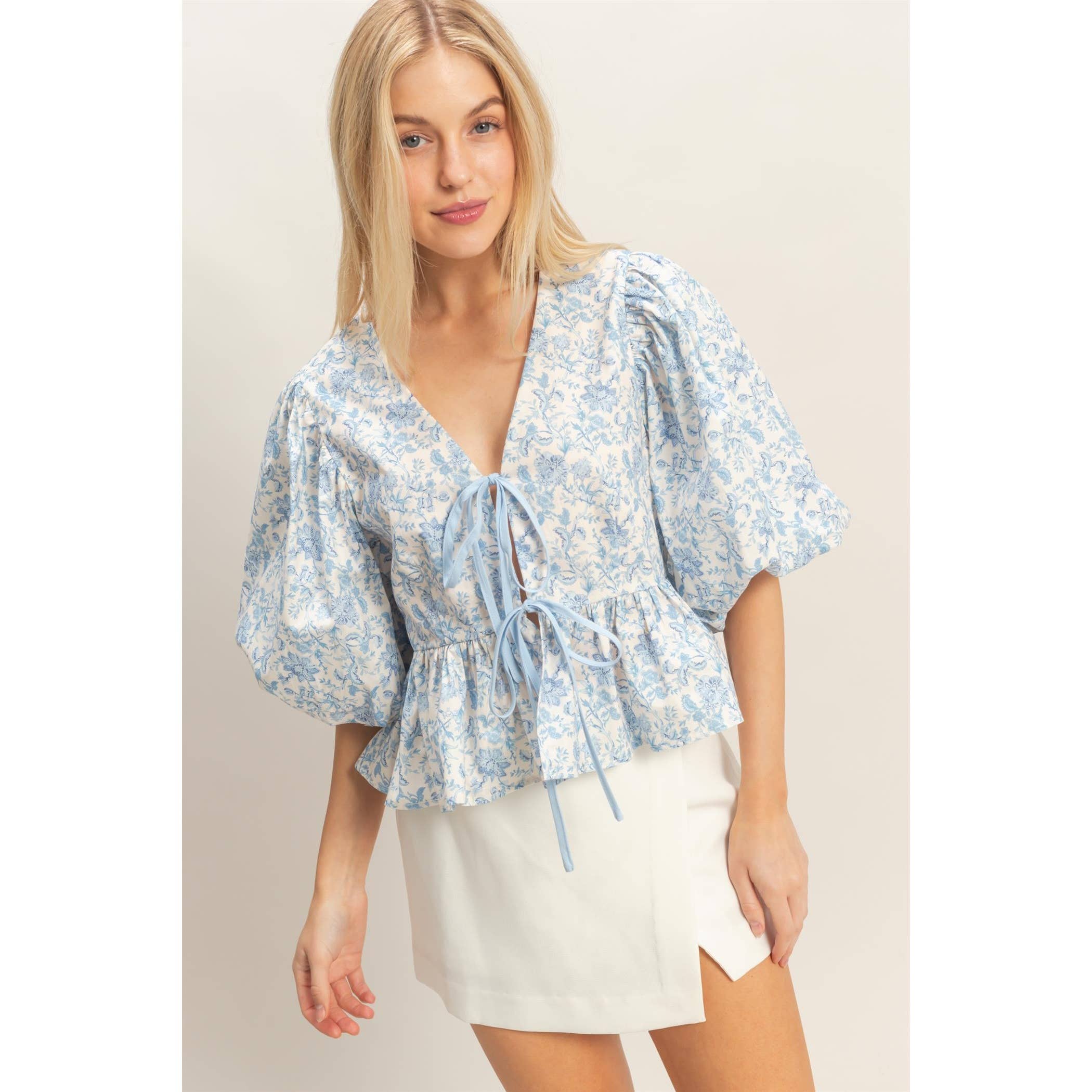 Reece Floral Tie-Front Top