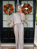 Polka Dot Drawstring Pants Set
