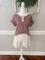 Olivia V-Neck Button Top
