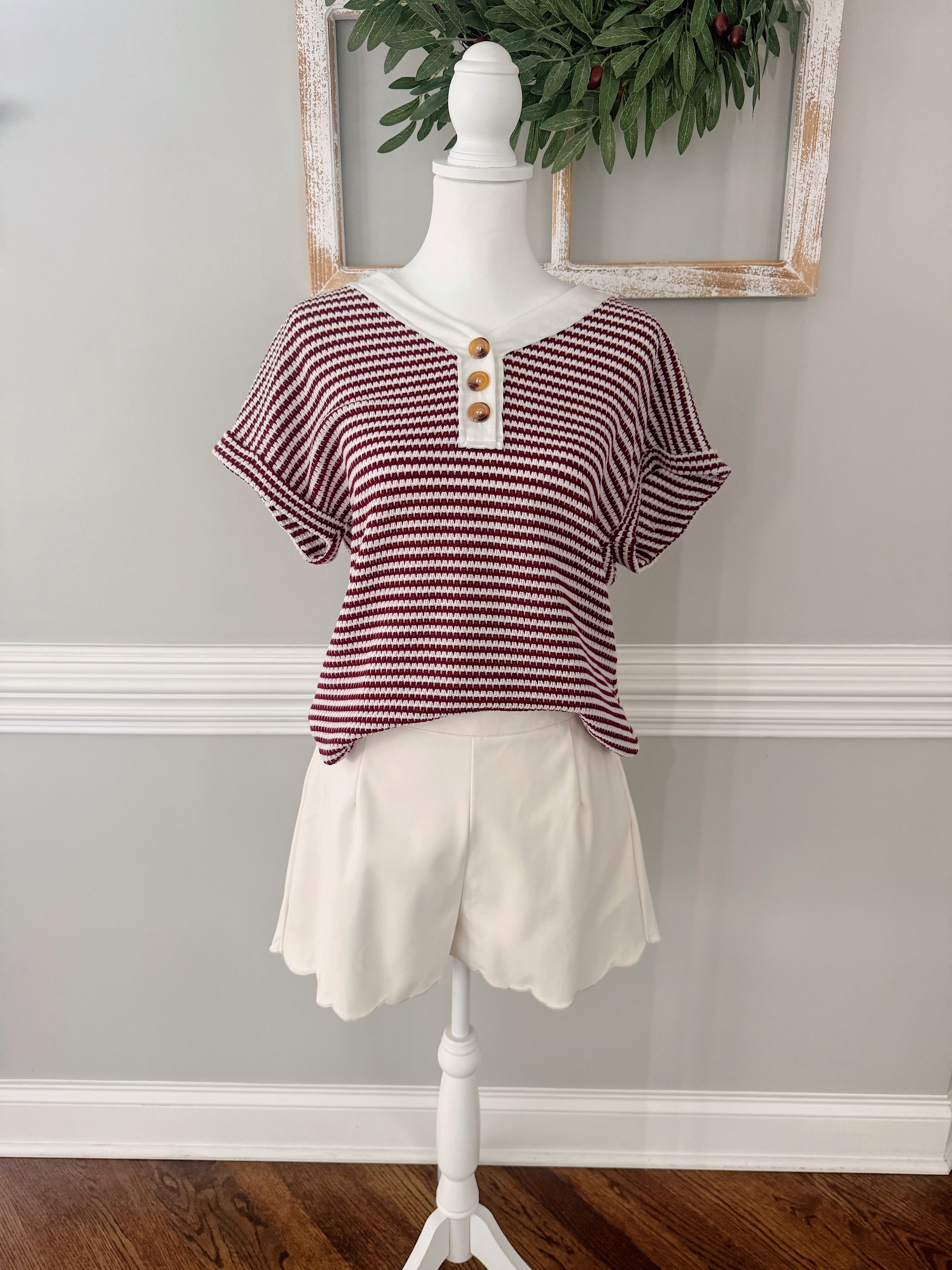 Olivia V-Neck Button Top