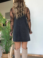 Faith Washed Denim Overall Dress